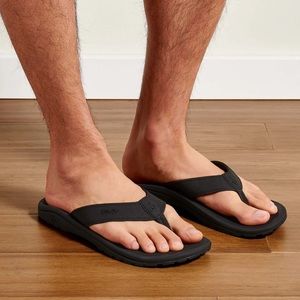 Olukai Ohana flip flops sandals black 45 12